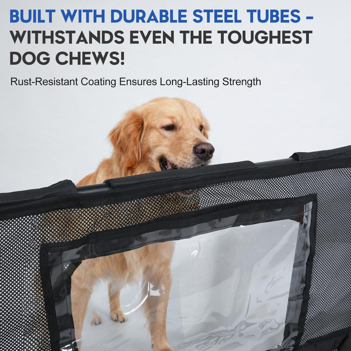 GEVINFA 52" Dog Car Barrier for SUV, Wide Escape-Proof & Chew-Proof Dog Car Divider with Removable Visual Window & 2 Storage Pockets, Pet Net Gate for Behind Front Seats, Fits Sedans Cars Trucks