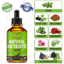 Load image into Gallery viewer, Dog Antibiotics for Infections, Cough, & Teeth Moments | Natural Antibiotics for Dogs with UTIs | Dog Allergy Relief & Canine Breath Treatment in 1 Bottle | Organic | 2 Oz