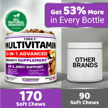 Load image into Gallery viewer, Dog Multivitamin Chewable with Glucosamine - Dog Vitamins and Supplements - 170 Treats - Senior & Puppy Multivitamin for Dogs - Hip & Joint Support - Immune Health, Skin, Heart, Digestion, Probiotics