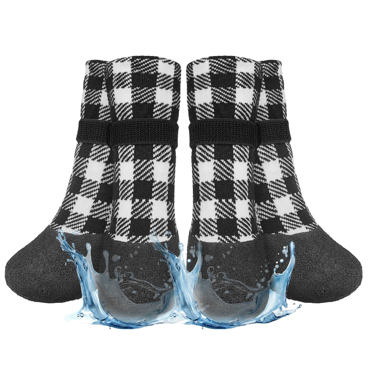 BEAUTYZOO Anti Slip Dog Socks Boots, Dog Shoes for Hot/Cold Pavement Snow Rain Days,Waterproof Grip Dog Booties Paw Protector for Hardwood Floor, Prevent Licking for Small Medium Large Senior Old Dogs
