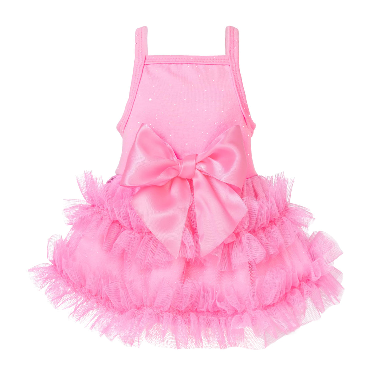 Fitwarm Sparkly Dog Tiered Dress, Fancy Dog Clothes for Small Dogs Girl, Bohemian Doggie Birthday Outfit, Pet Apparel, Pink, XXS