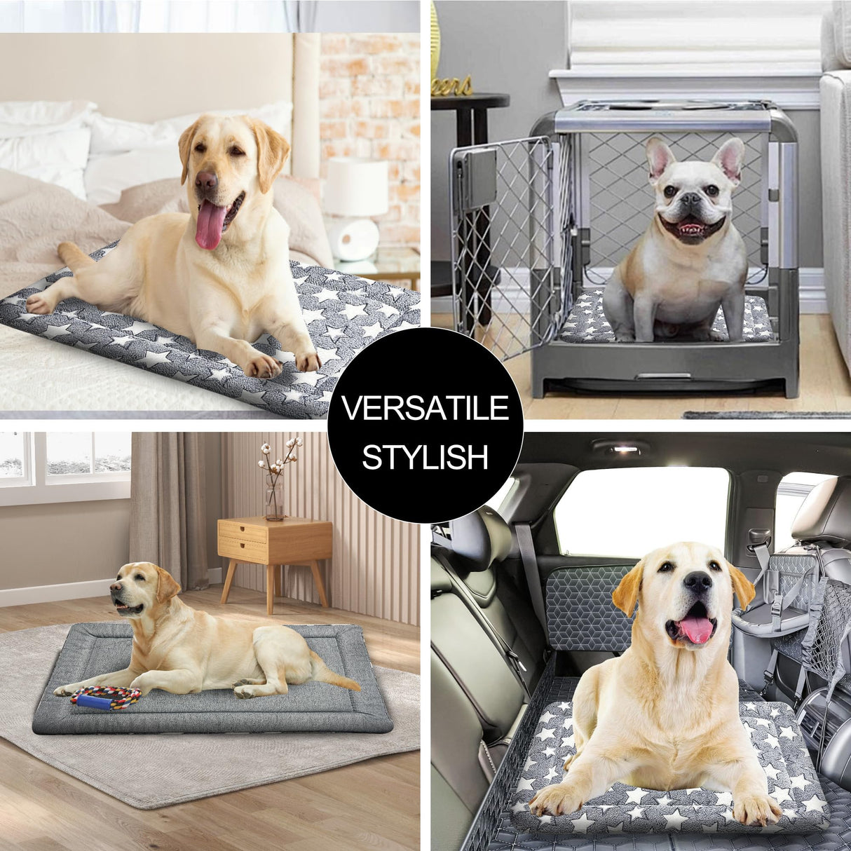 pobopobo Dog Bed Mat, Reversible Crate Pads for Small/Medium/Large Dogs & Cats Sleeping, Portable & Soft, Dog Beds Crate Pad M(30"*20"*1.5")