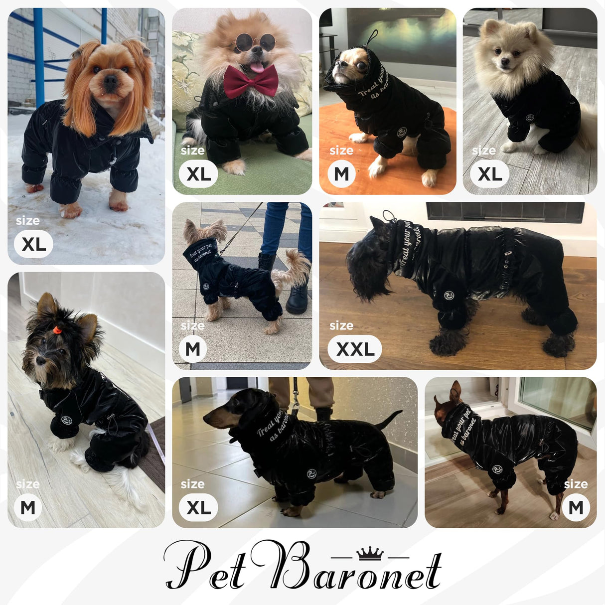 PETBARONET Dog Winter Jacket, Waterproof Full Body Dog Coat, Snow Jacket for Dogs, Snowsuit, Winter Coat - Perfect for Cold Weather, Ideal for Small Medium Dogs (Black, Large)