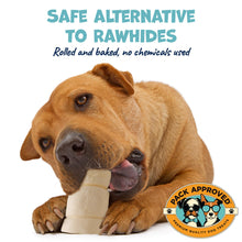 Load image into Gallery viewer, Pack Approved Beef Cheek Rolls for Dogs - Natural & Odor-Free Dog Treats - 5 to 6 Inch Medium Beef Hide Dog Chews - 4 Pack