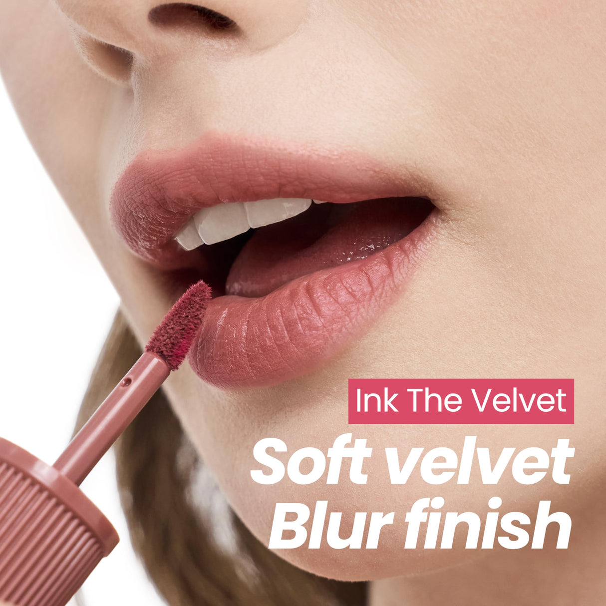 Ink The Velvet Lip Tint | Highly Pigmented, Longwear & Weightless Lip Tint | Smudge-Proof, Buildable Color for Lips & Cheeks | K-Beauty Makeup, Safe for Sensitive Lips (017 ROSY NUDE)