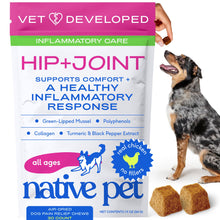 Load image into Gallery viewer, Native Pet Pain Relief for Dogs - Collagen for Dogs Promotes Joint Health, Reduce Inflammation & Stiffness - Senior Pup Joint Supplement - Natural Pain Reliever for Active & Aging Pets - 30 Chews