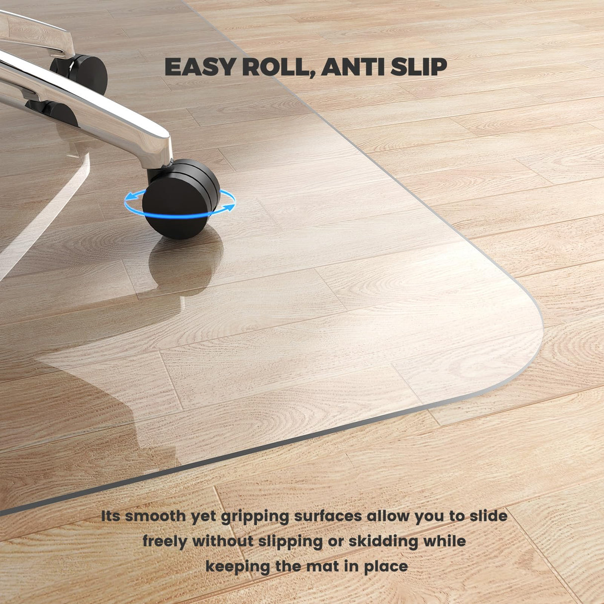 Yecaye Office Chair Mat for Hardwood Floor, 48"×36" Clear Office Floor Mat, Computer&Desk Chair Mat, PVC Heavy Duty Floor Protector Chair Mats for Rolling Chairs, Can't be Used on Carpet