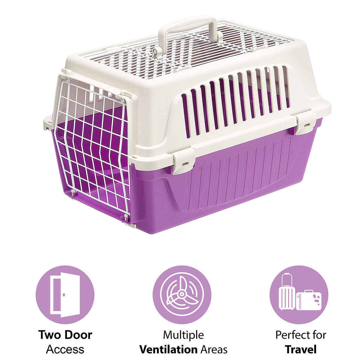 Ferplast Atlas Pet Carrier | Small Pet Carrier for Dogs & Cats w/Top & Front Door Access
