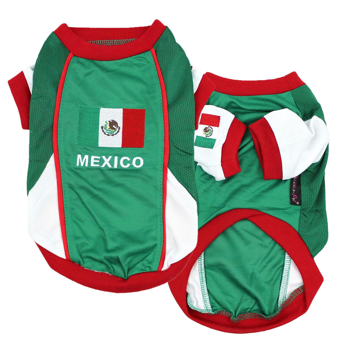 Parisian Dog Mexico Jersey - Breathable Mesh Puppy Football Jersey - Lightweight Stretch Sporty Dog Mexican Outfit - Summer Shirts for Large Dogs - Soccer Jersey for Dogs - Sportswear Pet Clothes