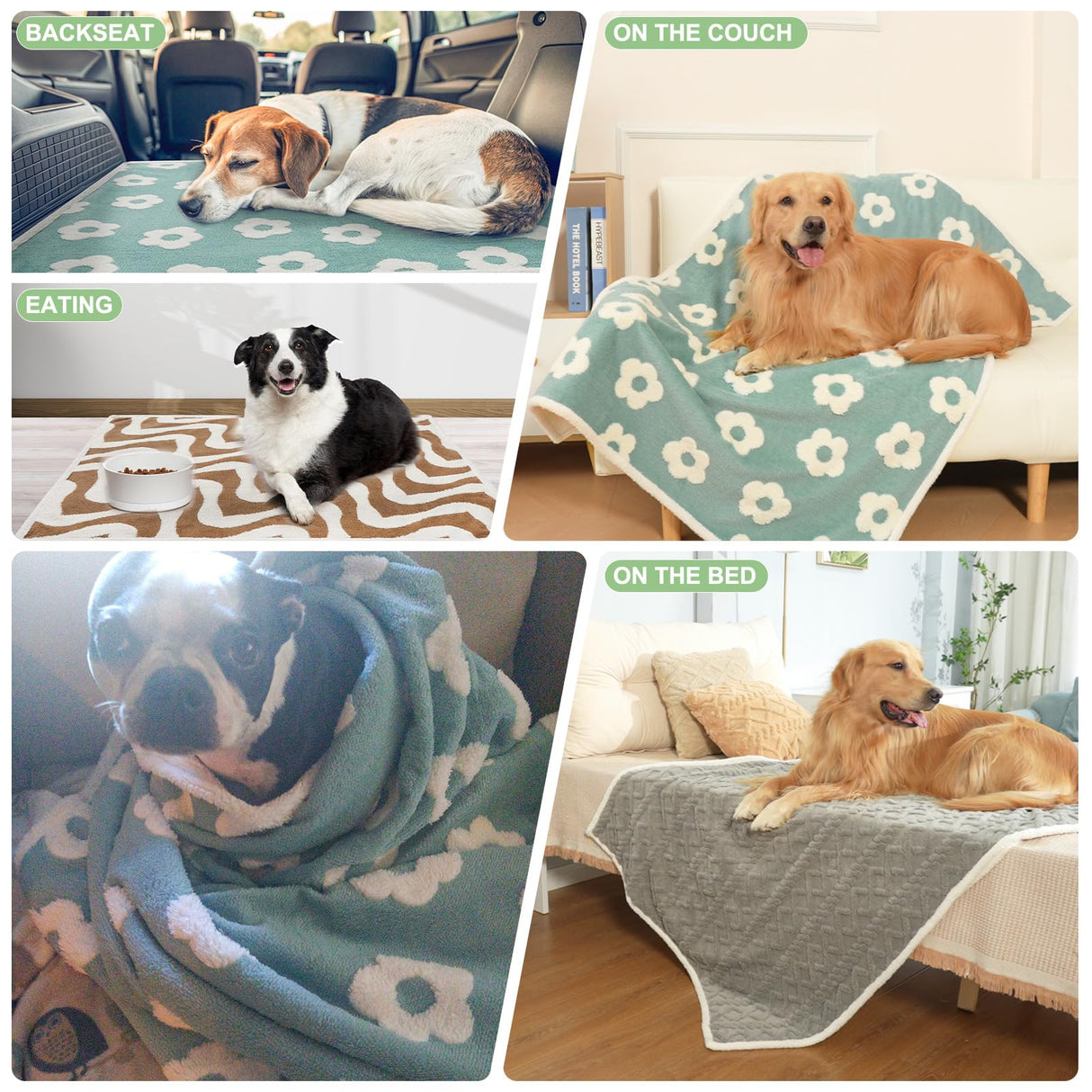 BEAUTYZOO Waterproof Dog Blankets for Medium Large Dogs Washable- Reversable Dog Blanket for Furniture, Sofa, Couch, Crate, Car- Soft Sherpa Dog Throw Plush Pet Bed Blanket Cat Puppy, 40"x60" Grey