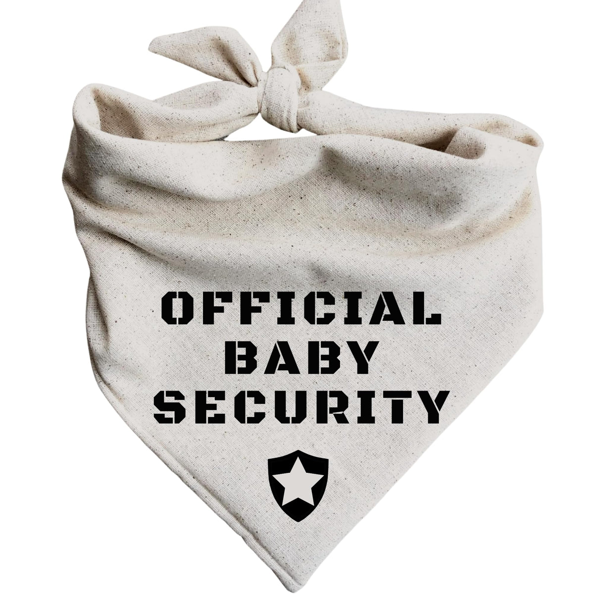 Official Baby Security Dog Bandana Pregnancy Announcement Creamy Oatmeal (Large)
