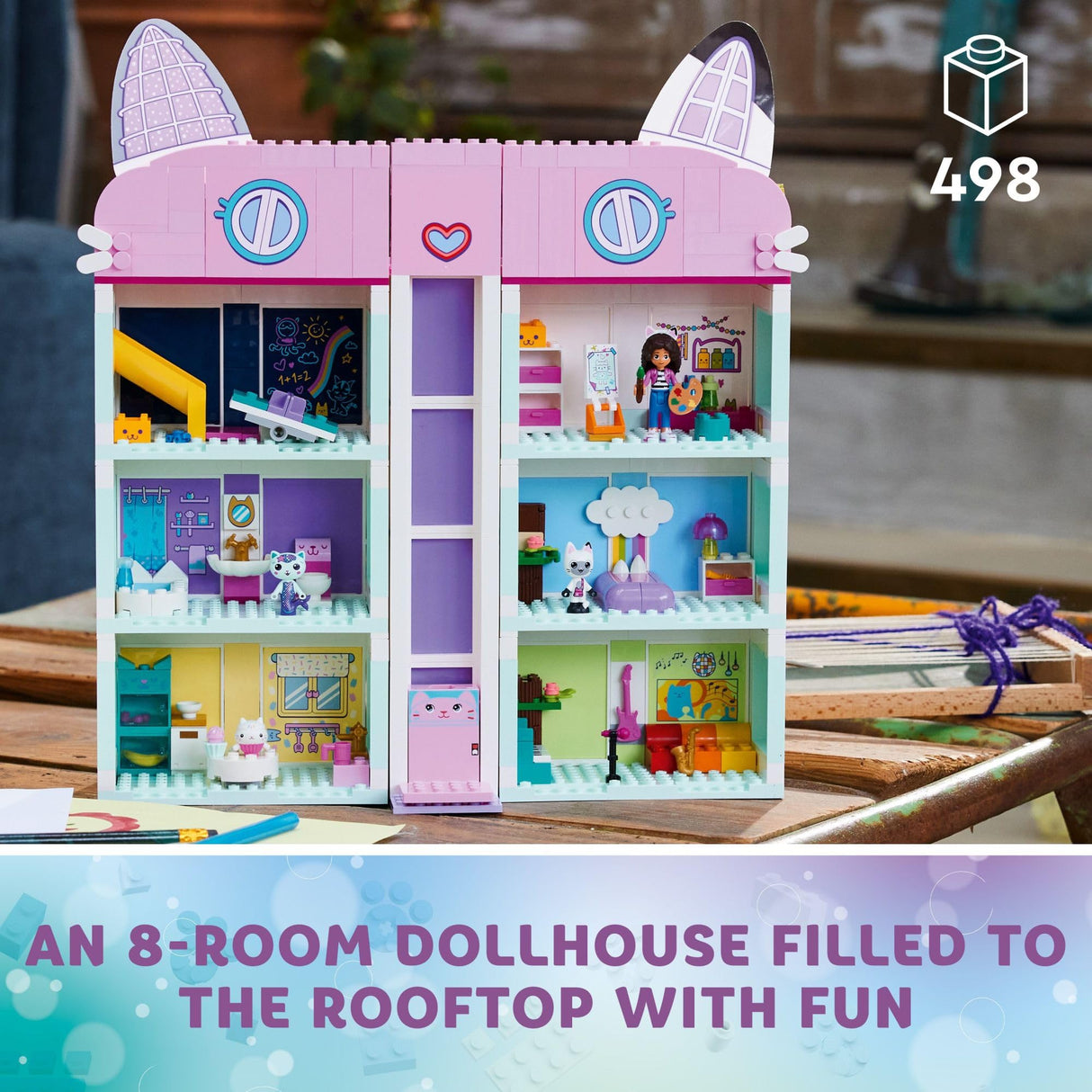 LEGO Gabby's Dollhouse Building Toy - Pretend Play Toy Figures & Playsets for Girls & Boys, Ages 4+ Years - Gift for Christmas - 8 Room Dollhouse W/ 4 Minifigures - 10788