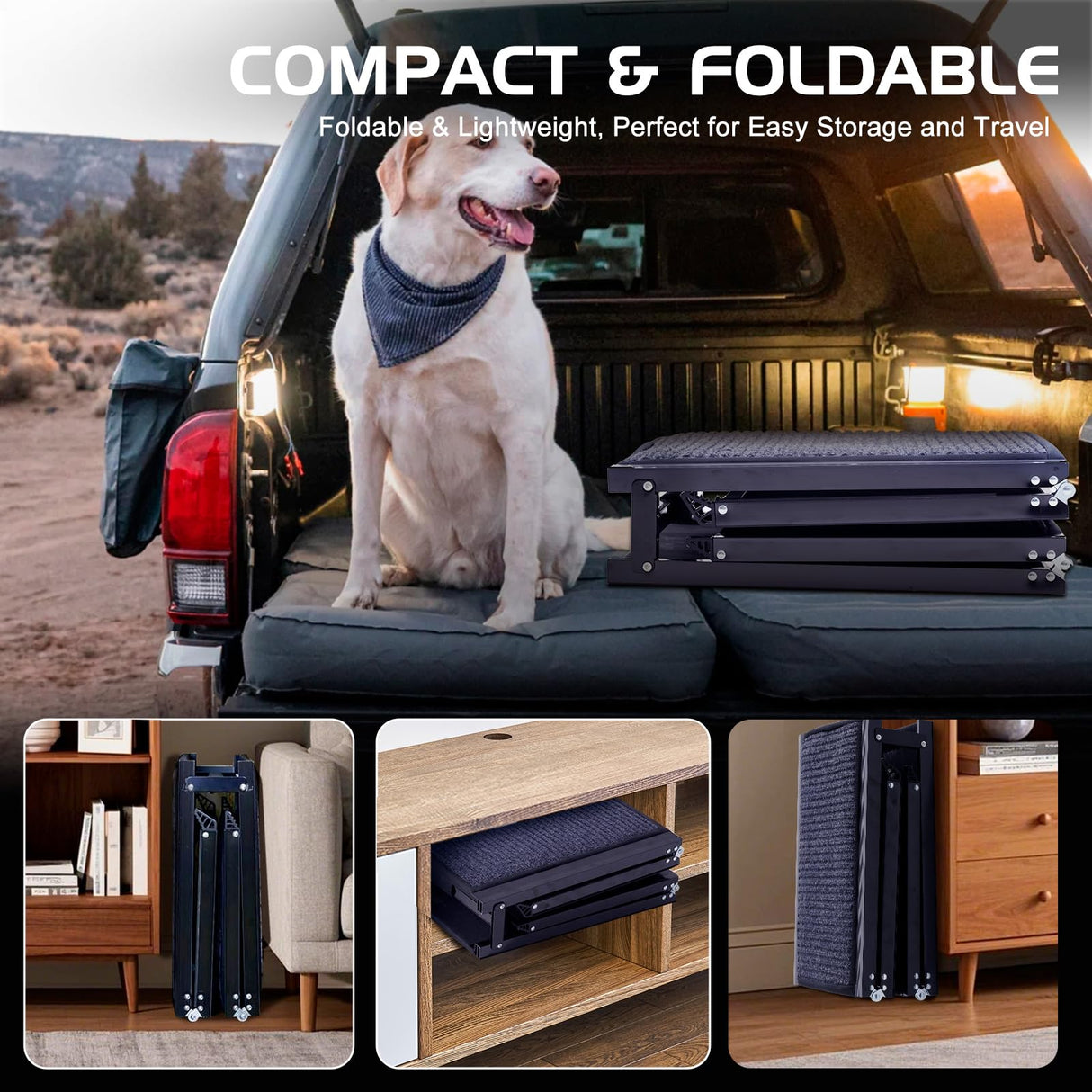 Docred Dog Ramp for Car, 67" L x 19.7" W Dog Ramps for Large Dogs, Extra Wide Pet Ramp with Non-Slip Surface for Medium & Large Dogs to Get in Car, SUV & Truck, Supports Up to 250 Lbs