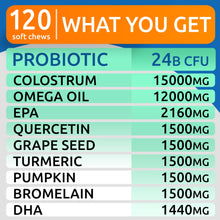 Load image into Gallery viewer, BARK&SPARK Advanced Dog Allergy Itch Relief Chews - Skin Probiotics w/Fish Oil Omega 3 - Itchy Skin Relief Pills - Anti Itching Licking - Skin Allergies Treatment Immune Supplement Colostrum-120 Bacon