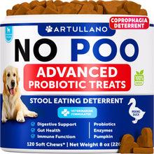 Load image into Gallery viewer, No Poo Chews for Dogs - Coprophagia Stool Eating Deterrent - Stop Eating Poop Treats with Probiotics, Digestive Enzymes, Pumpkin - Prevent Dog, Puppy from Eating Poop - Gut Health Support Supplement