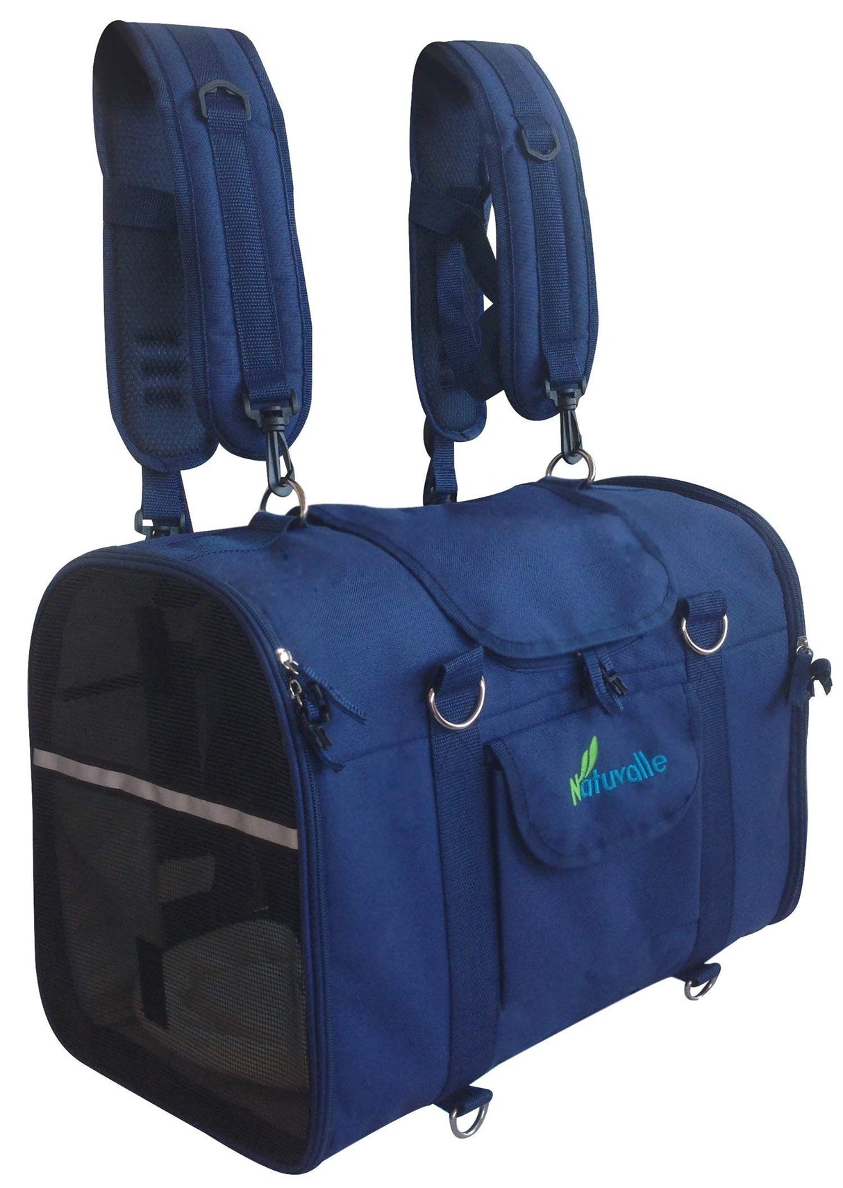 6-in-1 Sturdy Pet Carrier Backpack, Front Pack, Shoulder Bag, Pet Hand Bag, Car Seat Crate, Soft-Sided pet Carrier, Small Dog & Cat Travel Carrier, Size Medium for Pets 14-16" Long