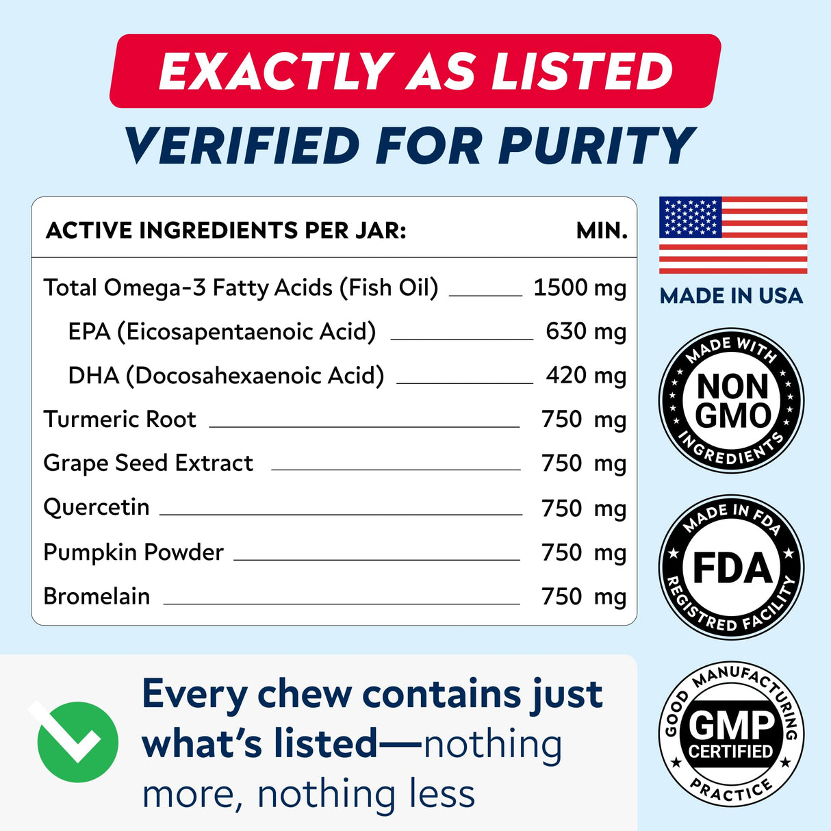 StrellaLab Dog Allergy Relief & Anti Itch Support Chews w/Omega 3: Real Ingredients, Real Taste! Skin & Coat Immune Supplement w/Fish Oil, Pumpkin & Enzymes — Developed by Experts - Made in USA -180Ct