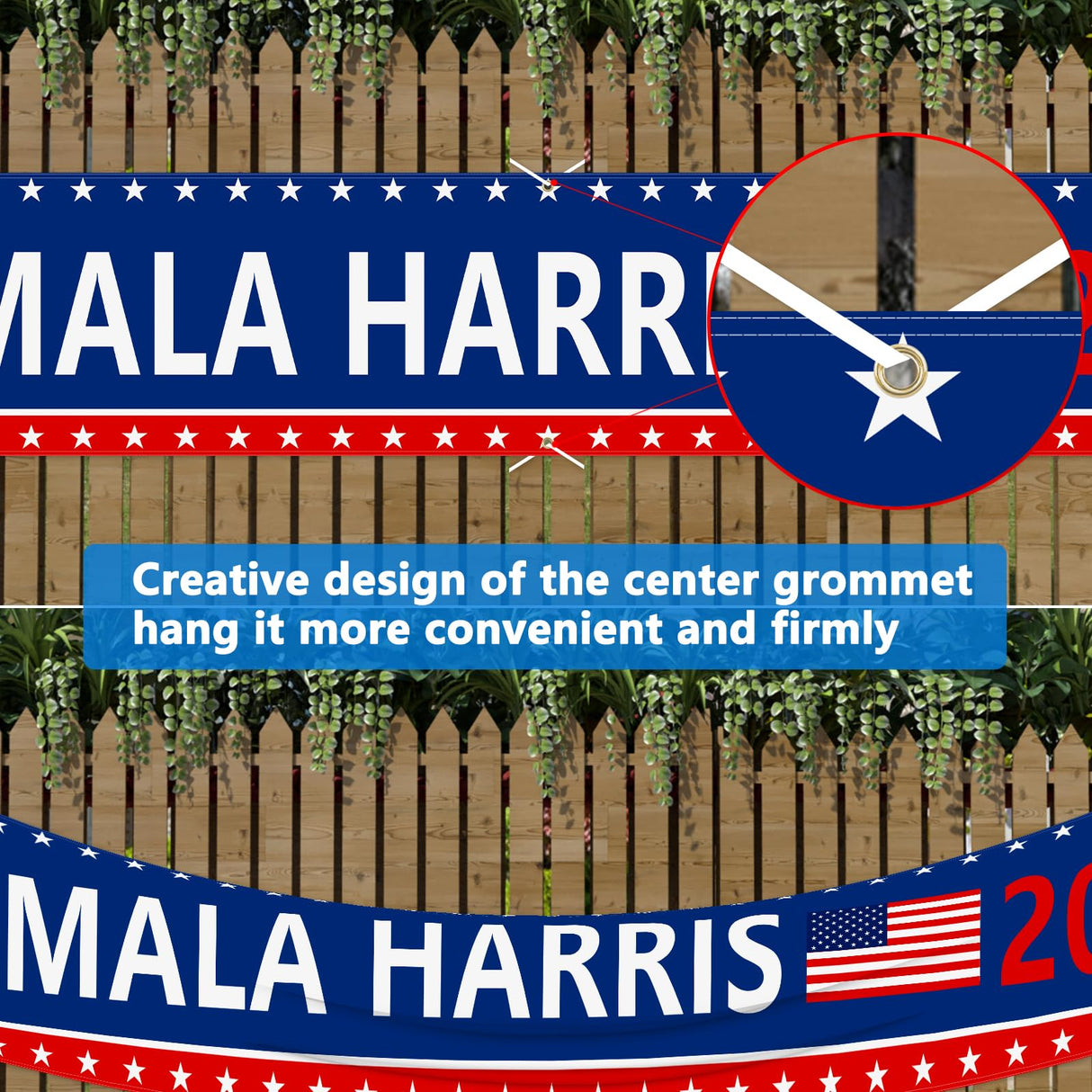 Probsin Kamala Harris 2024 Banner 120" x 20" Support Kamala Harris Election President Banner Yard Sign Party Supplies Photo Backdrop Poster Hanging Outdoor Gate Decor Fence Door Indoor Wall