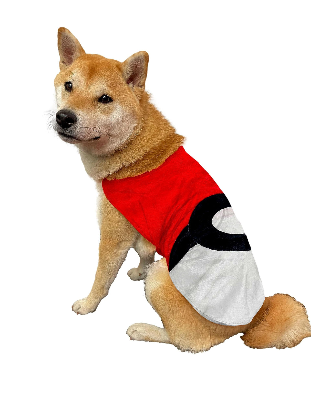 ComfyCamper Red and White Dog Costume - X Large Medium Small French Lab Retriever Pet Cosplay Halloween Costumes Ball (Medium, Cape)