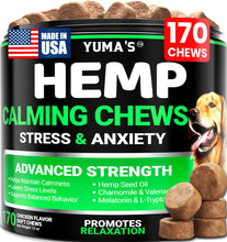Load image into Gallery viewer, Hemp Calming Chews for Dogs - Advanced Dog Calming Chews - 170 Chews - Anxiety Relief Treats - Separation Aid, Barking, Stress Relief, Thunderstorms - Melatonin - Hemp Oil - Made in USA