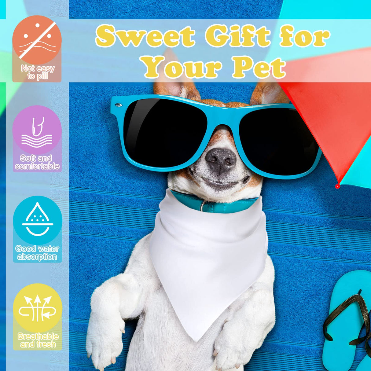 Kacctyen 100 Pcs Sublimation Blank Dog Bandanas Heat Transfer Washable Triangle Scarf DIY Sublimation PET Bandana Bib Kerchief Puppy Accessories for Dogs Cat, White(30.71 x 21.65 Inch)