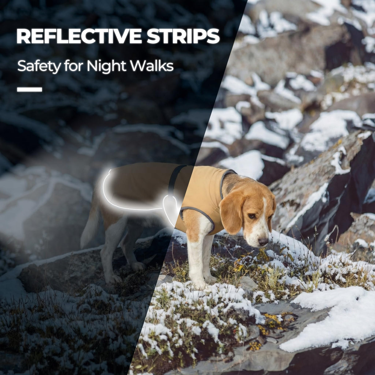 SKIPGEAR Dog Winter Vest with Fur-Safe Buckle (No Hook & Loop), Water-Repellent Fleece Lined Jacket, 360Β° Reflective, Leash Hole & Leg Straps, Adjustable for Hiking & Active Dogs (Brown, X-Small)