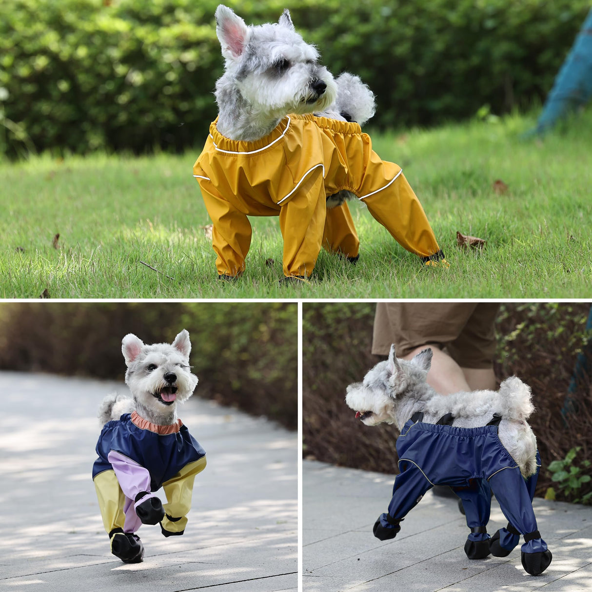 XUANNIAO Dog Suspender Booties, Dog Paw Boot Rain Shoes Leggings Anti-Slip, Pet Paws Protector (Mix-Color, Small)