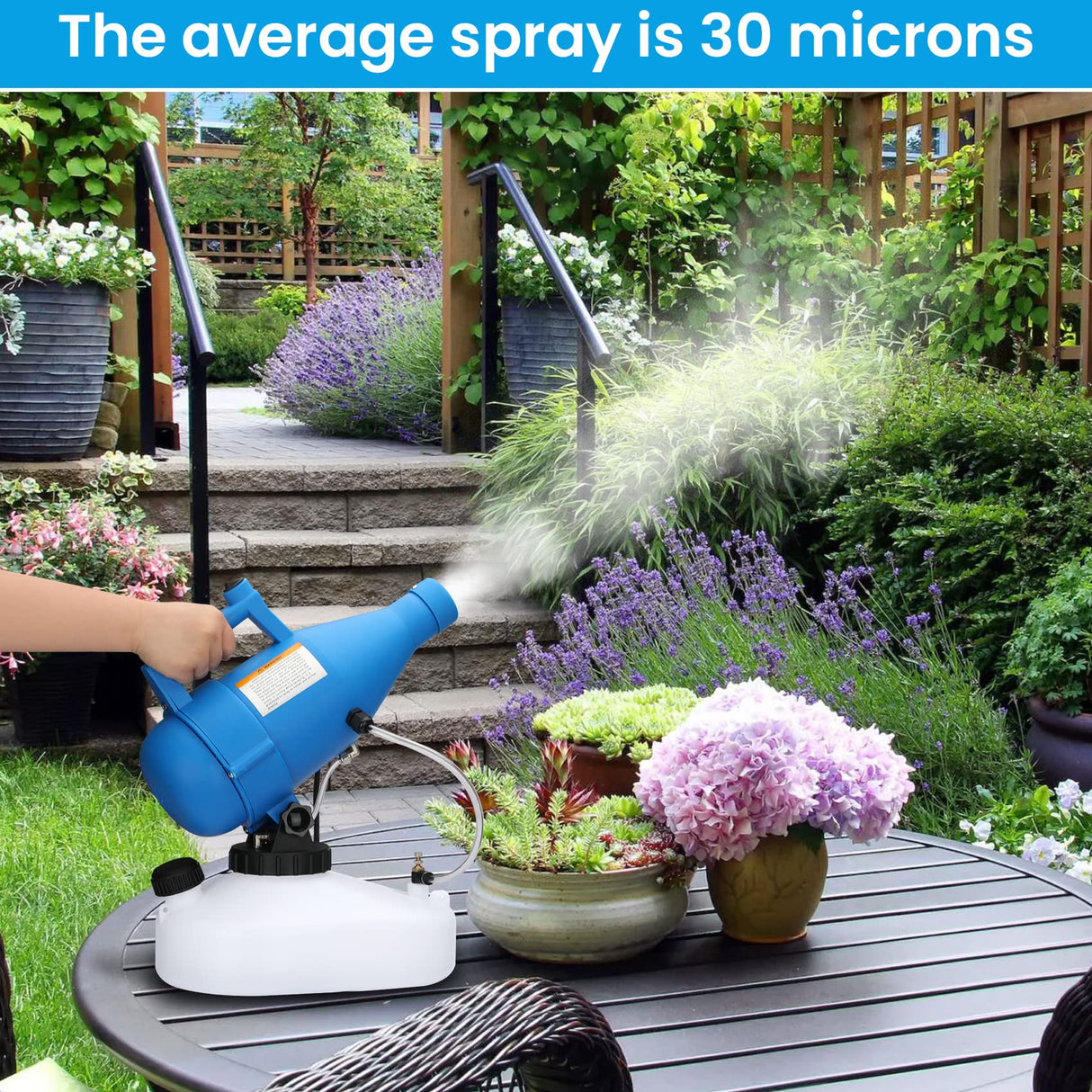 Srora Electric Portable Fogger Sprayer 4.5L (1.2 Gallon),Electric Sprayers in Lawn and Garden,Portable Atomizer Foggers,Spray Distance is 30 Feet,Average Droplet 30 Micron,Fogger Multi Scenario Use