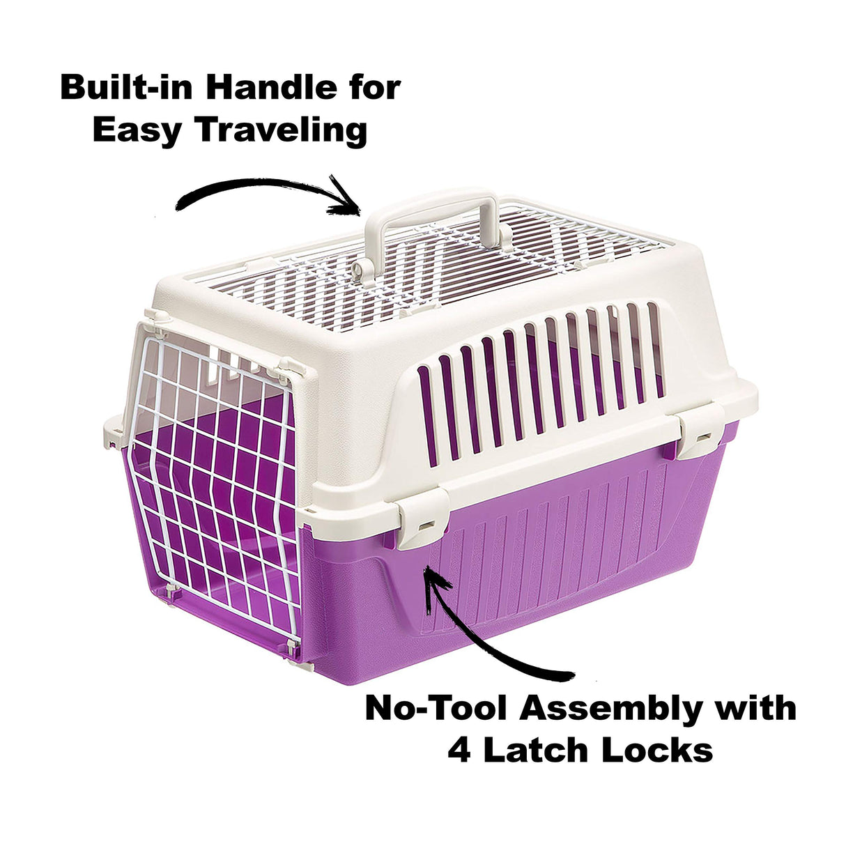 Ferplast Atlas Pet Carrier | Small Pet Carrier for Dogs & Cats w/Top & Front Door Access