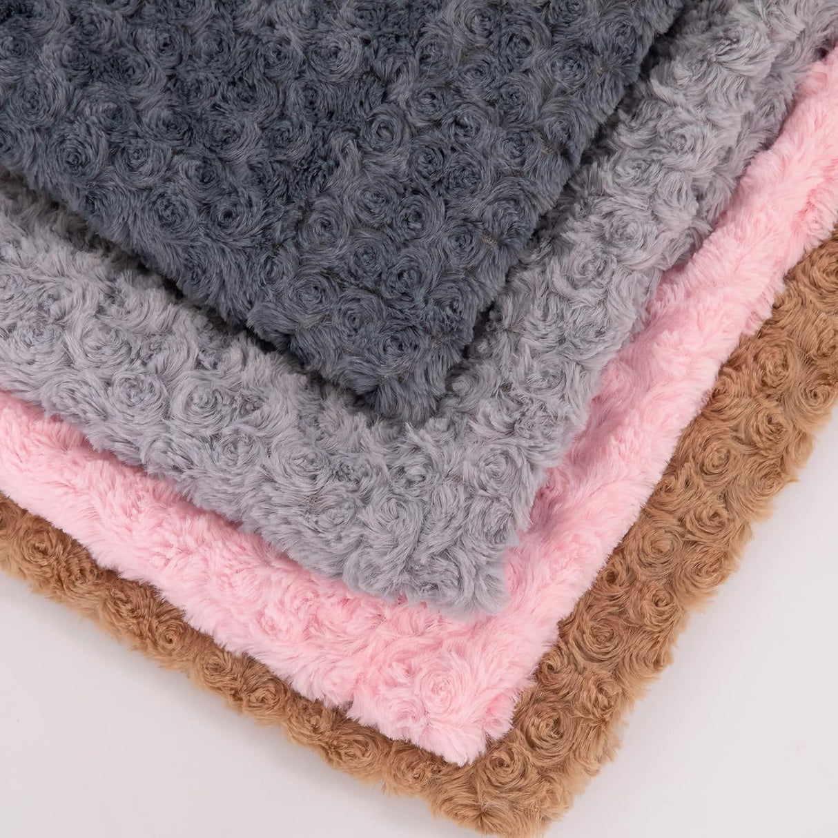 Faux Fur Dog Bed Covers – Ultra Soft Rose Velvet, Removable & Washable, Cozy & Durable,Large Pet Bed Cover Only (No Filling) – Gray, (Cloud Coffee Brown, 44" L x 32" W x 4.5" Th)