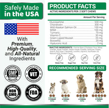 Load image into Gallery viewer, YUMA'S Glucosamine for Dogs - Hip and Joint Supplement for Dogs - 170 Ct - Glucosamine Chondroitin Chews - Joint Pain Relief Supplement with MSM - Advanced Health - Mobility Support - Made in USA