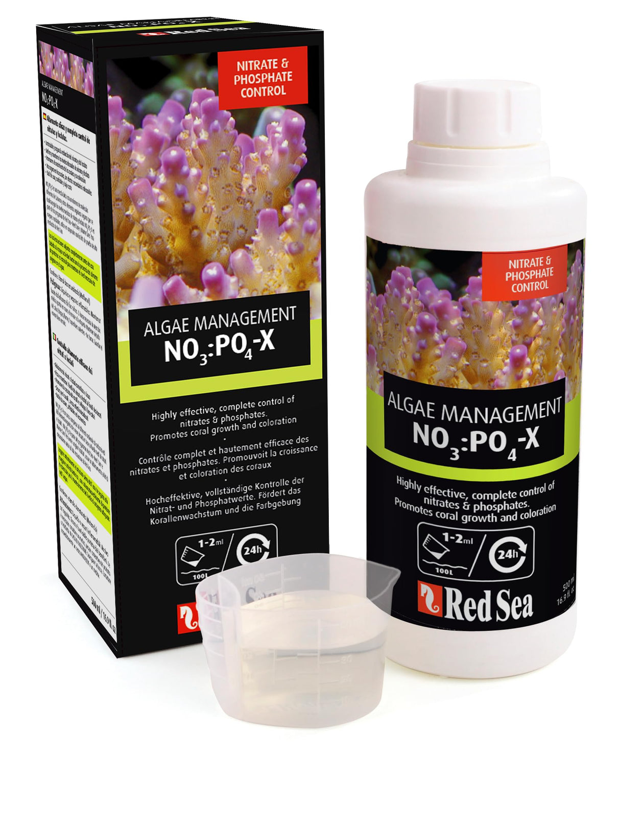 Red Sea NO3:PO4-X 500ml NOPOX - Nitrate & Phosphate Reducer for Reef Aquariums, Promotes Healthy Coral Growth, Controls Algae & Maintains Water