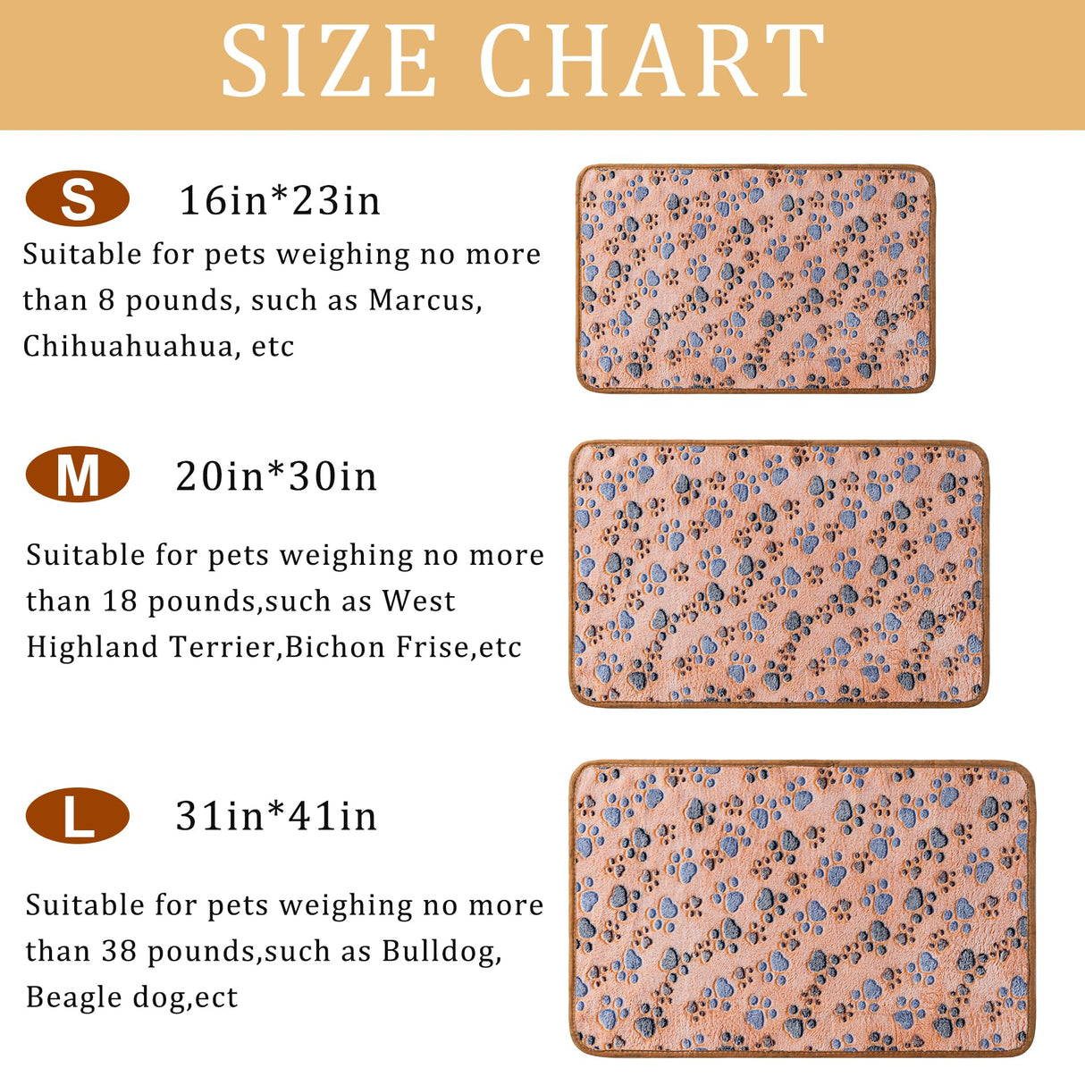 1 Pack 3 Blankets Super Soft Fluffy Premium Fleece Pet Blanket Flannel Paw Printed Throw for Dog Puppy Cat (Large 41x31'', Beige, Grey, Navy)
