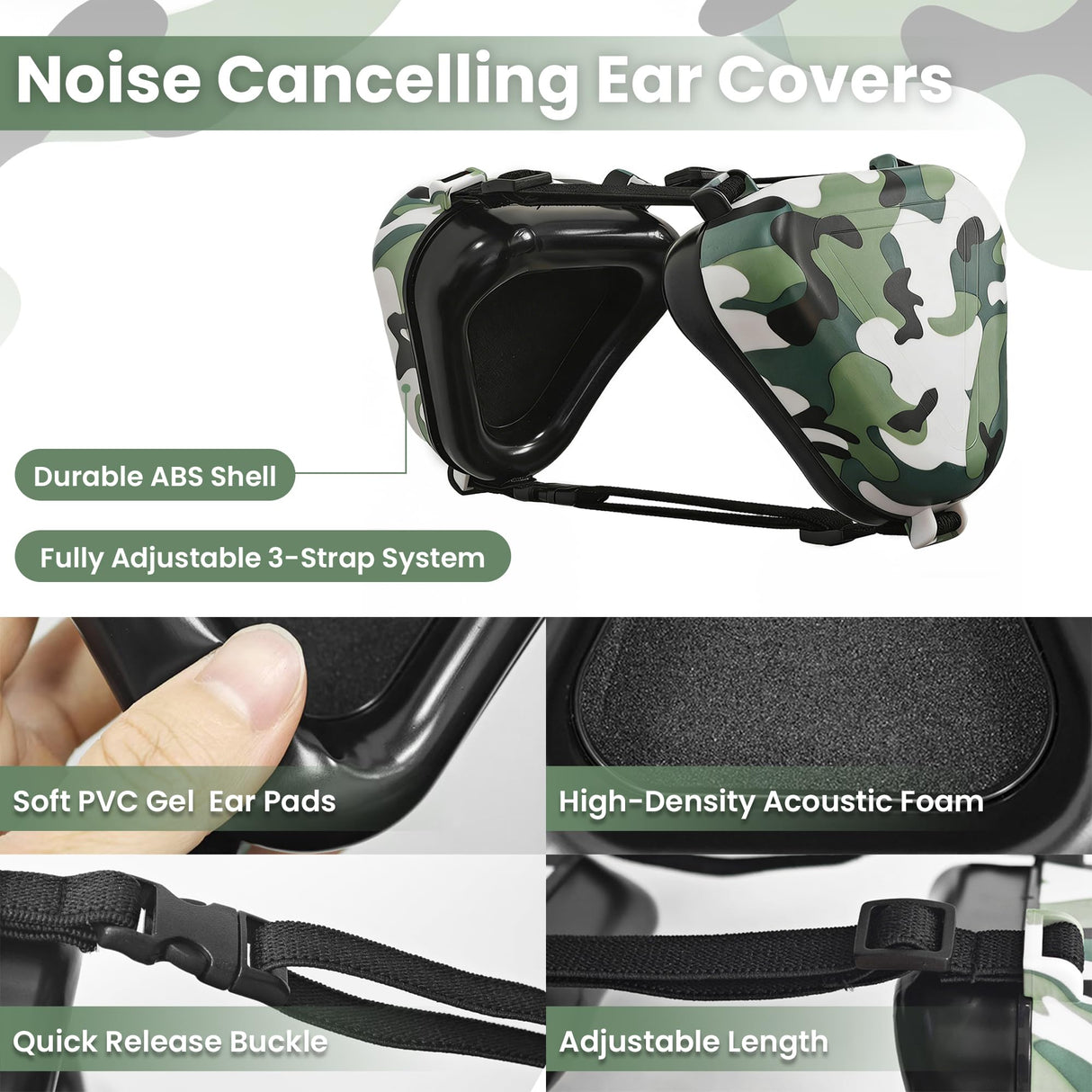 KingGlore Dog Ear Muffs for Noise Protection, 22dB NRR Noise Cancelling Headphones for Dogs - Adjustable & Comfortable Calming Earmuffs, Anxiety Relief for Fireworks, Thunder, Hunting, Vacuums, Travel