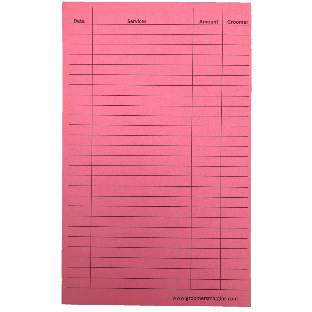 Groomers Margins Pink Dog Grooming Cards 5X8 Inch (100 Pack 8 X 5 inches) Dog Groomer Client Cards for Veterinarians, Pet Kennel Records, and Cat Grooming