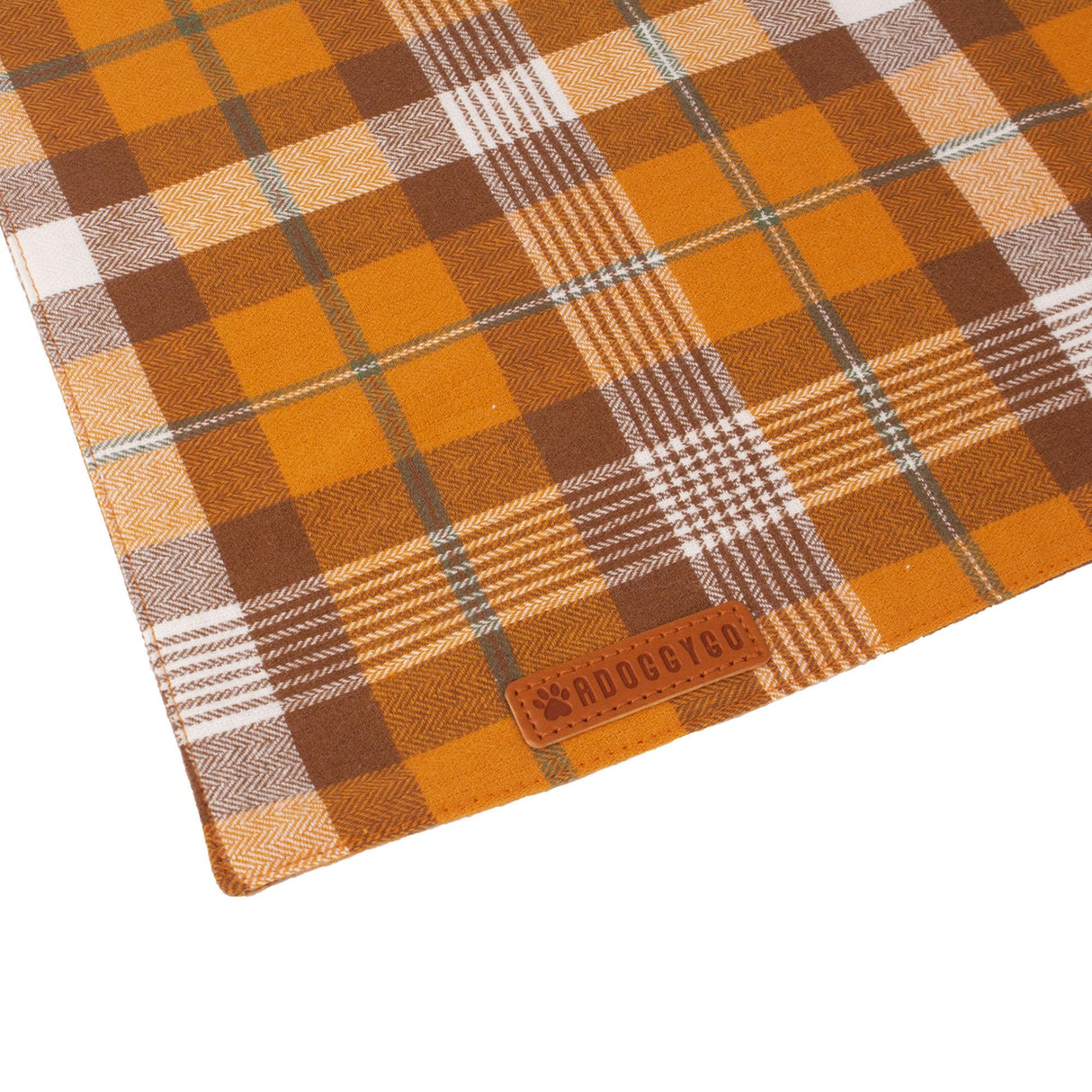 ADOGGYGO 4 Pack Plaid Dog Bandana for Fall Halloween Thanksgiving Christmas, Red Green Orange Plaid Pet Scarf Plaid Holiday Bandanas for Medium Large Dogs (Large)