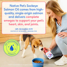 Load image into Gallery viewer, Native Pet Salmon Oil for Dogs & Cats – Pure Omega-3 Fish Oil for Dogs Supplement for Skin & Coat, Joint & Heart Health - Dog Anti-Inflammatory – 100% Wild-Caught Alaskan Sockeye Salmon – 8 oz