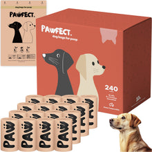 Load image into Gallery viewer, Pawfect Dog Poop Bags Rolls – Biodegradable Poop Bags, Compostable Dog Waste Bags, BPI Certified Pet Waste Bags, Unscented, Large, Puppy Poo, Earth Friendly, Bolsas Para Perros Popo (240 Counts)