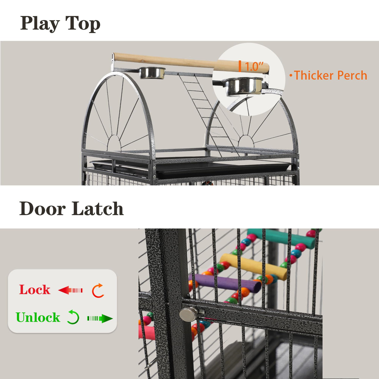 Sinopet 69-inch Large Bird Cages for Parrots,Large Parrot Cages for Large Birds, Flight Cage for Birds,Large Parakeet Cage with Birdcage Cover for African Grey,Quaker,Cockatiel,Green Cheek Conure