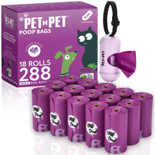 Load image into Gallery viewer, Pet N Pet Poop Bags for Dogs, 288 Counts Lavender Scented Dog Poop Bags Rolls with Leash Dispenser, USDA Certified 38% Plant Based & 62% PE Dogs Waste Bag, Doggie Poo Bag