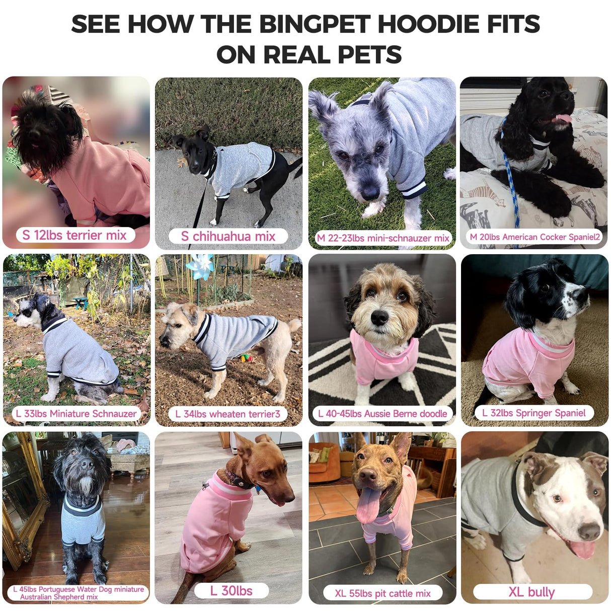 BINGPET Large Dog Sweater Pullover Fleece Vest with Leash Hole & D-Ring,Cotton Dog Hoodie for Small Medium Large Dogs Puppy Boys Girls,Thick Soft Fleece Winter Dog Clothes Cold Weather Sweatshirt Coat