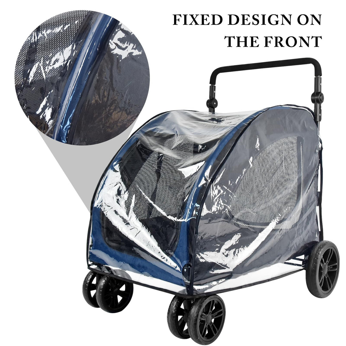 WODEGOU Large Dog Stroller Rain Cover, EVA Transparent Waterproof Windproof Snowproof Cover, Dog/Pet/Cat Stroller Rain Cover for Outdoor, Pet Supplies