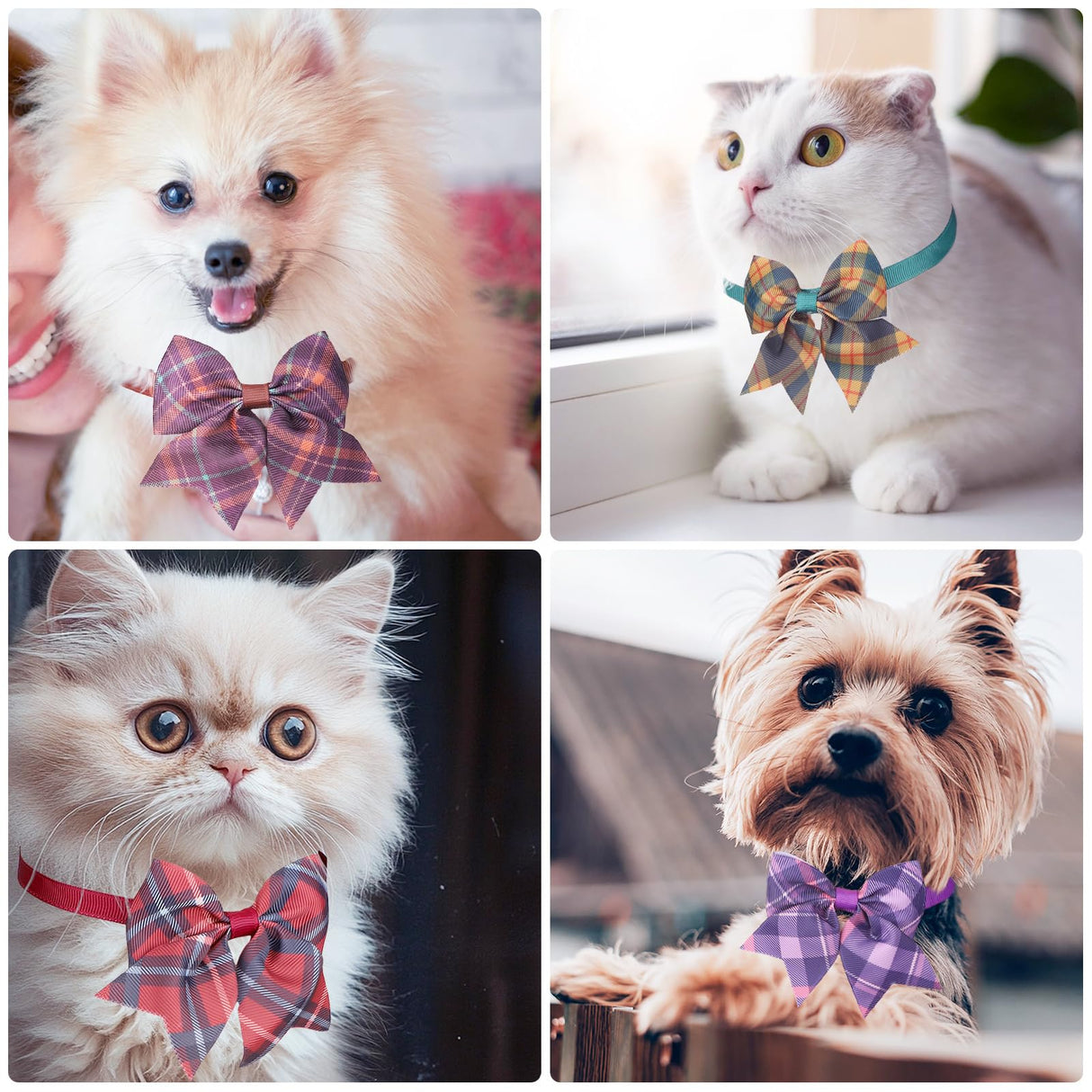 Segarty Dog Bow Ties and Small Dog Tie Set, 100 Pack Bowties for Pets Adjustable Bowties Pet Necktie Collar Set Grooming Accessories Bulk for Cats Puppy Birthday Wedding Party
