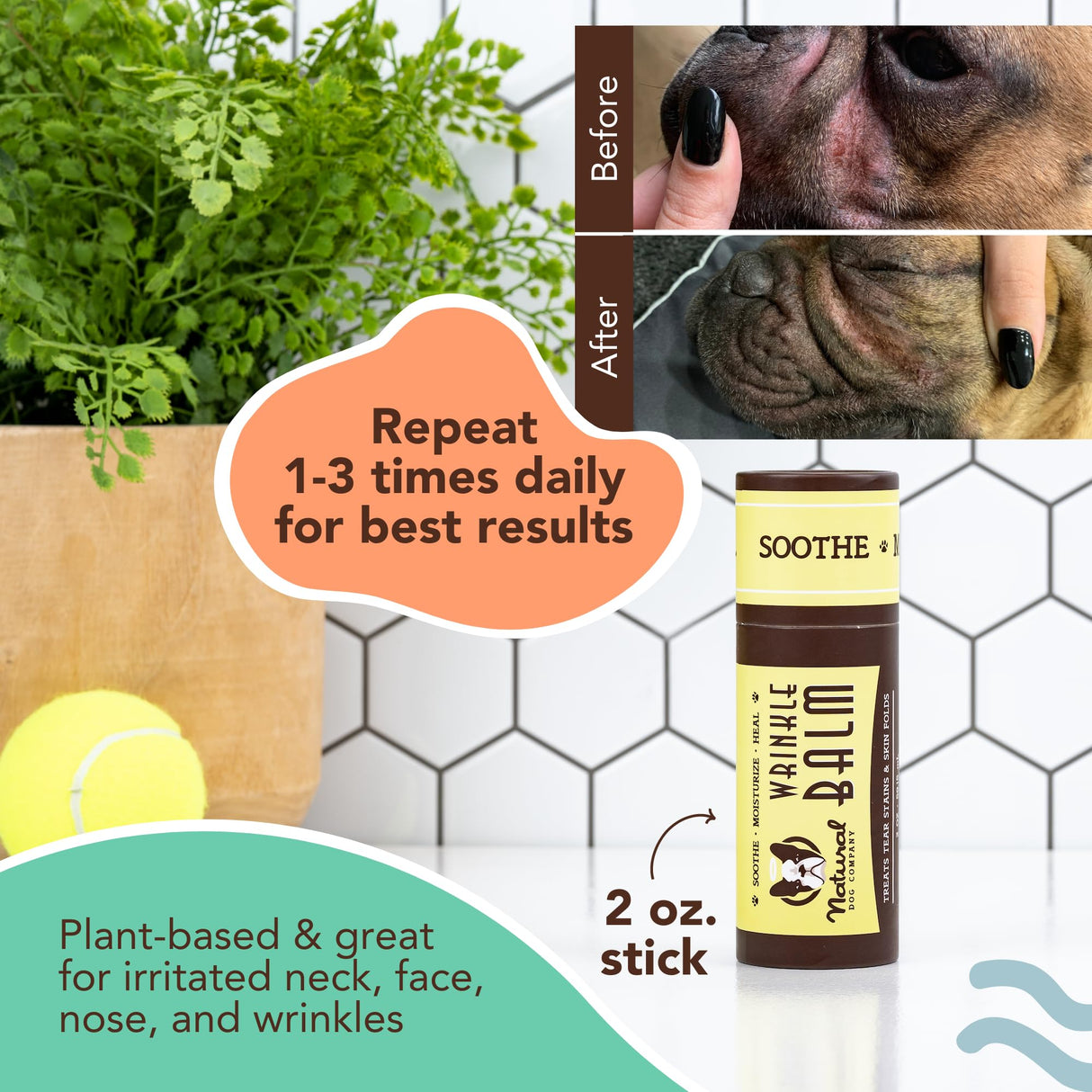 Natural Dog Company Powerhouse Bundle, Includes 5 Healing Balms That Relieve Skin Irritations, Cracked Paws and Dry Noses, Organic, All Natural Ingredients, 5 X 0.15oz Travel Sticks