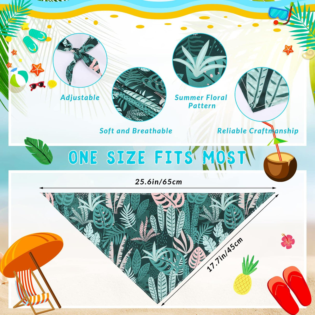Kacctyen 100 Pcs Dog Bandanas Summer Bulk Hawaiian Dog Adjustable Cute Washable Triangle Kerchief Scarf Bibs for Small to Medium Pet Seasonal Party Costume Accessories