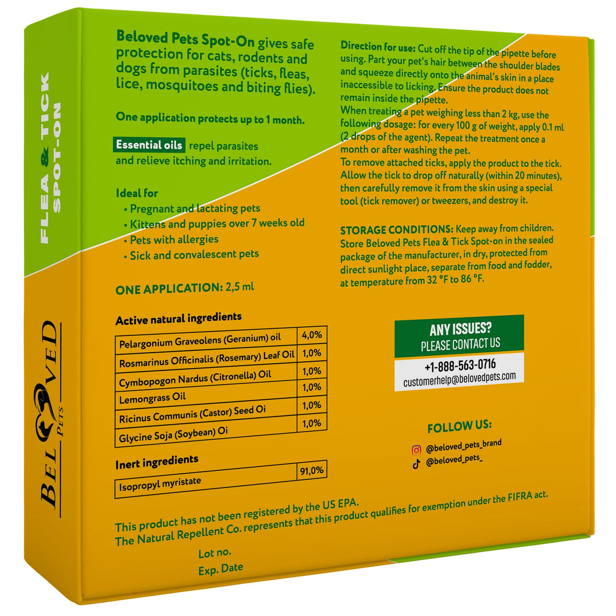Flea and Tick Prevention for Small Dogs & Cats, Rabbits - Natural Flea Treatment & Pest Control - Topical Flea & Mosquito Repellent for Puppy and Kitten - All Pets