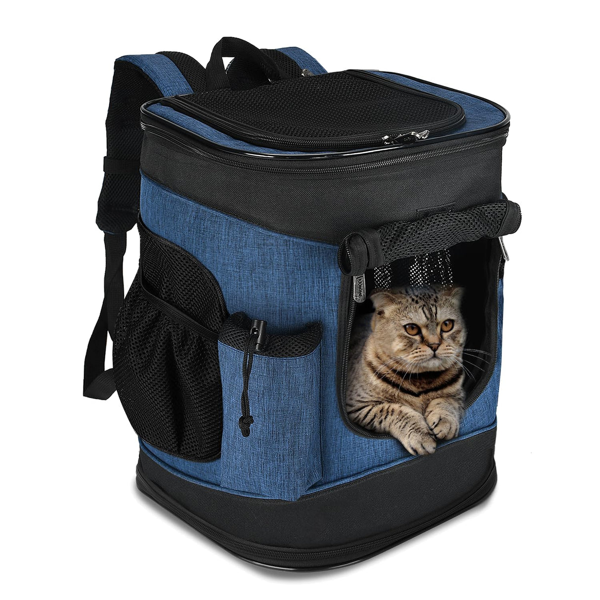Kritter Planet Pet Carrier Backpack for Cats Dogs, Breathable Pet Backpack with 4 Mesh Window, Portable Pet Carrier for Camping