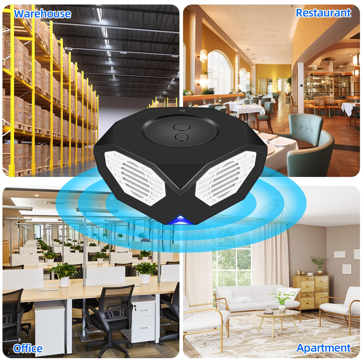 2024 Upgraded Ultrasonic Pest Repeller Rodent Repellent Ultrasonic Plug in 3-in-1 Mice Repellent Indoor Ultrasonic Mouse Repellent with Strobes Light Squirrel Repellent Indoor Attic House Garage Barn