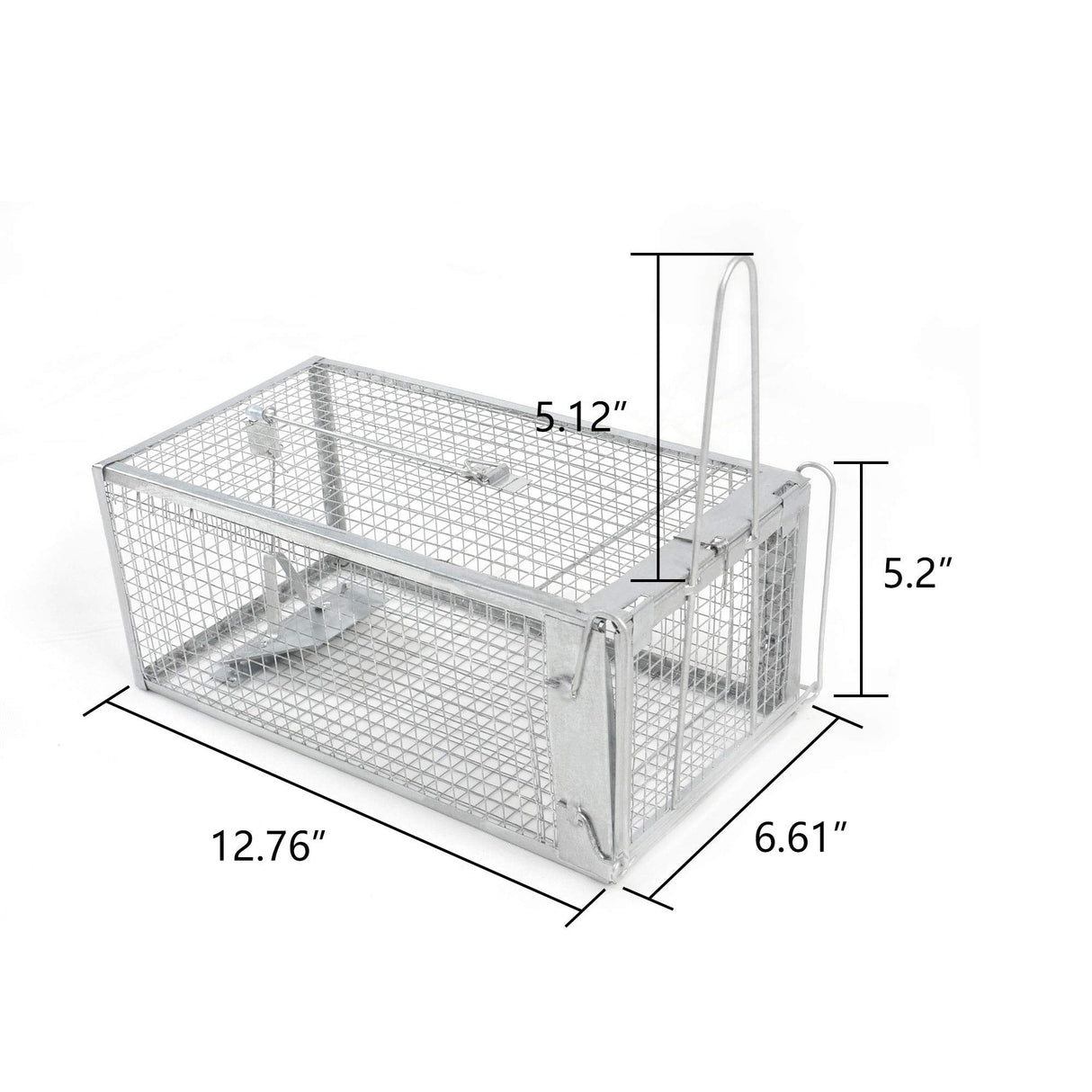 H&B Rat Trap,Mouse Traps,Humane Live Animal Trap Cage,Bait Station,Work for Indoor and Outdoor,12.7x6.6x5.2inch Catch and Release,Kill Home Gopher,Stray Cats,Squirrels and More Rodents,Silver,Small