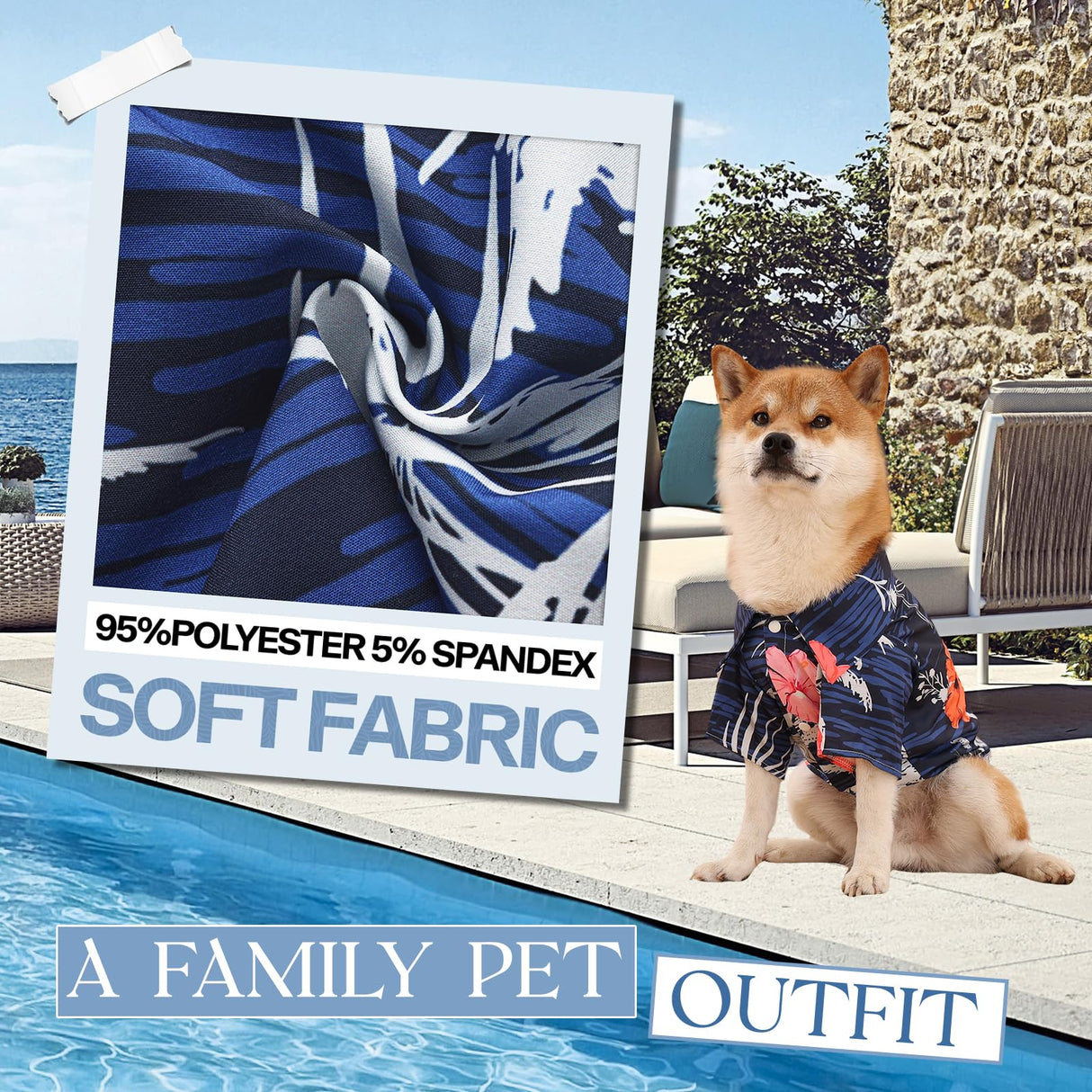 Kercynar Dog Shirt, Hawaii Dog Shirt Dog Style Floral Cool Clothes Hawaiian Shirts for Small Dogs Owner and Pet Shirts are Sold Separately